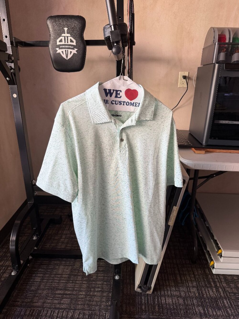 Cutter & Buck Men’s Mint Green Heathered DryTec Cotton+ Golf Polo L